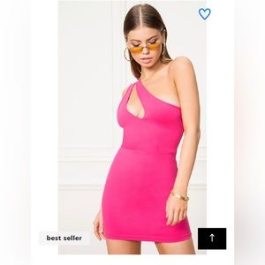 Hot pink mini dress